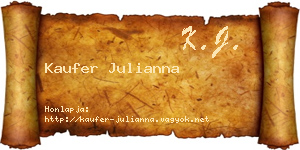 Kaufer Julianna névjegykártya